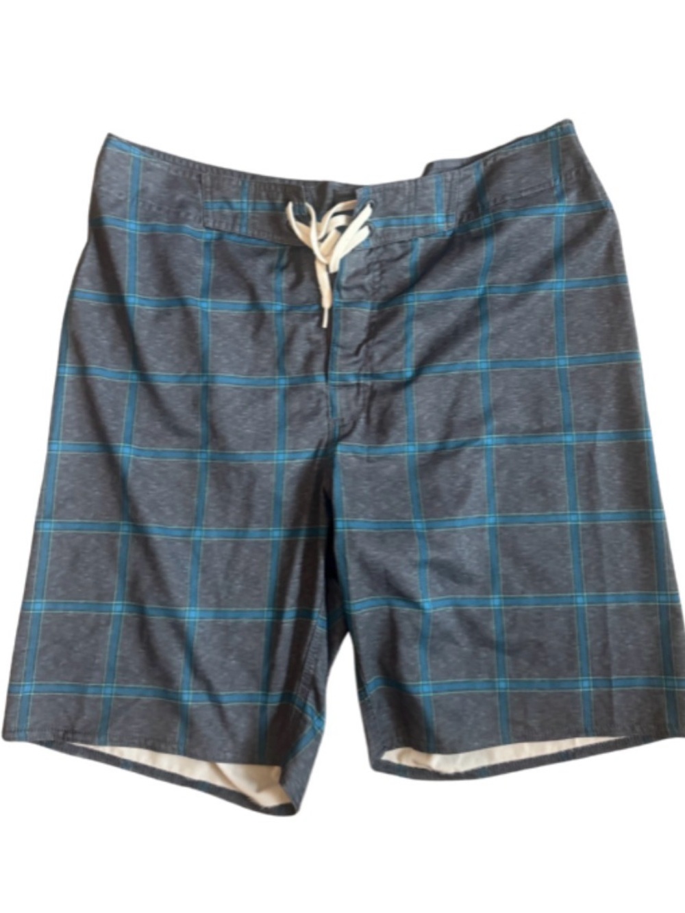 Men's Blue Plaid Swim Trunks from Old Navy Large
